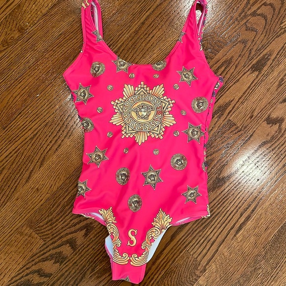 Versace Other - Versace NEW pink Medusa tank one piece swim suit sz S